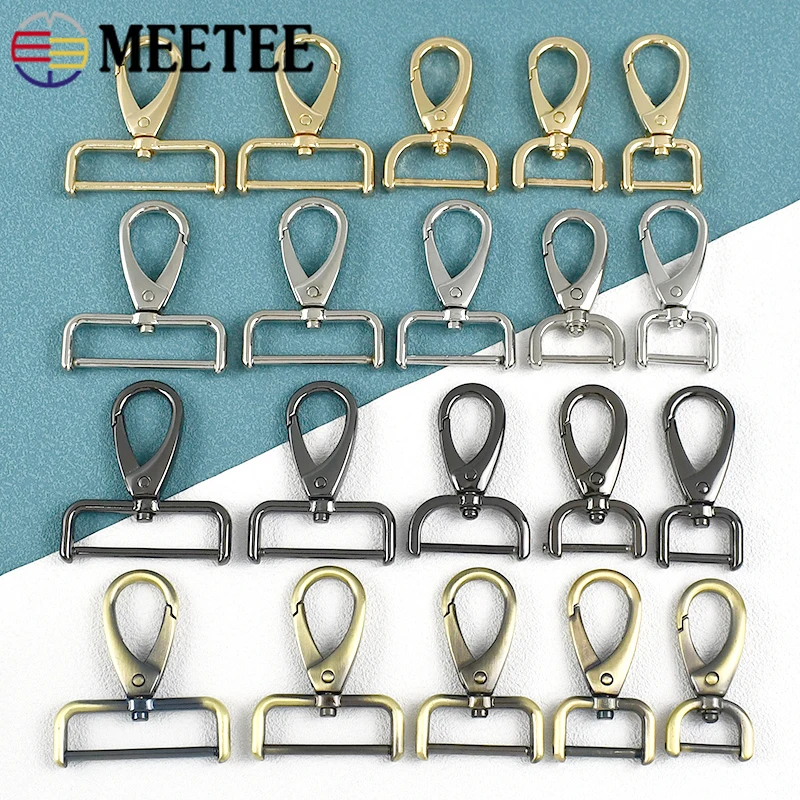 2/4Pcs Meetee 13-38mm Metal Buckle Detachable Lobster Clasp Bag Strap Clip Buckles Webbing Handbag Snap Hook DIY Accessories