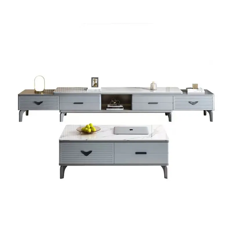 @#Light Luxury Modern Coffee Table TV Cabinet Combination High-end Extendable Factory Cheap Price Wholesale Tv Unit Tv Stand Set