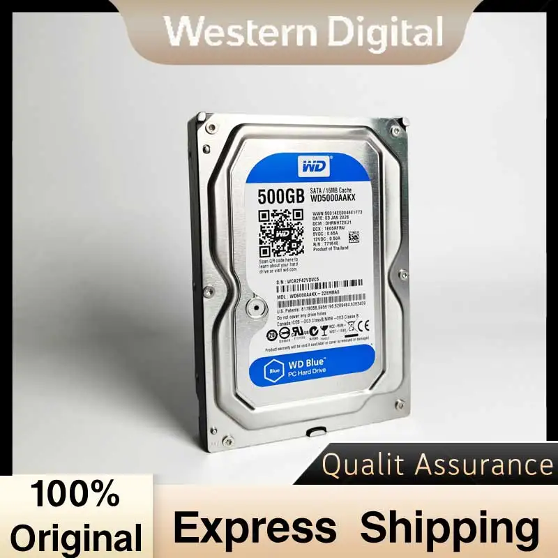 WD Blue 500GB 3.5 Inch SATA Internal Mechanical Hard Disk Desktop PC Surveillance DVR NAS Server HDD