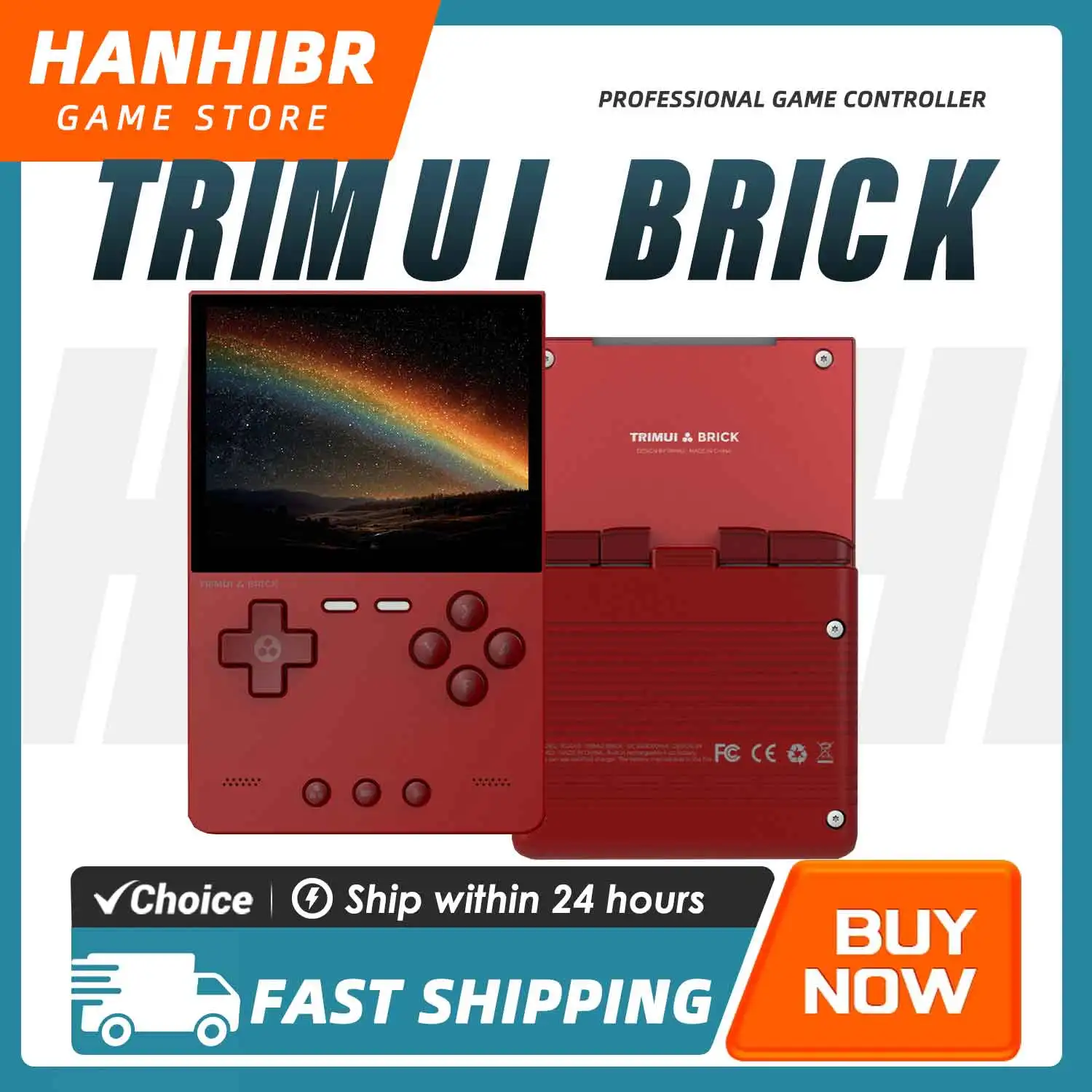 Console de Jogos Retro Portátil TRIMUI BRICK com Tela IPS de 400PPI, Sistema Linux, Bateria de Longa Duração de 3000mAh, Efeito LED, Teclas para Amantes de Jogos