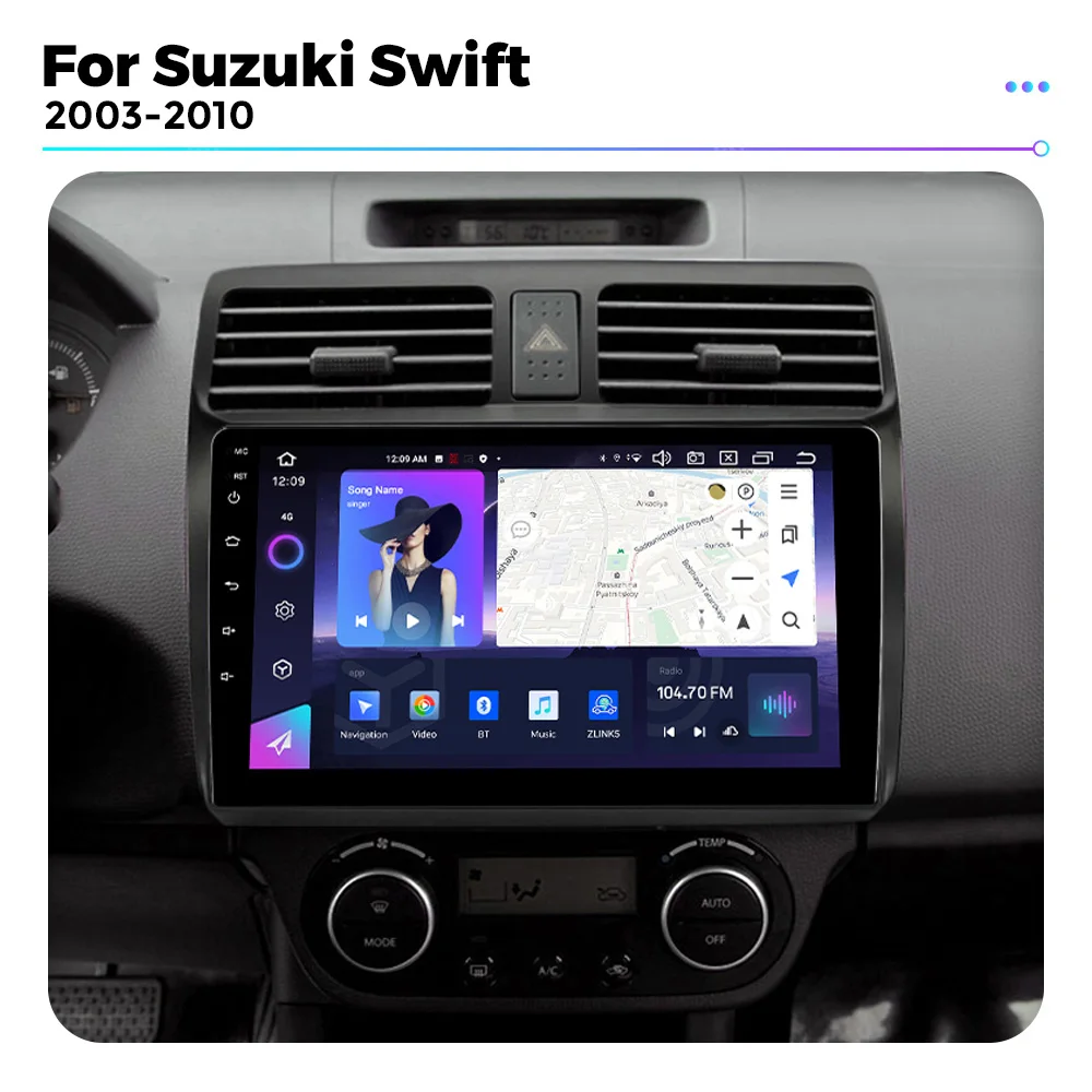 Android 13 Auto Carplay 2 Din Car Radio For Suzuki Swift 2003-2010 GPS Stereo Audio DSP Multimedia Player Intelligent Systems BT