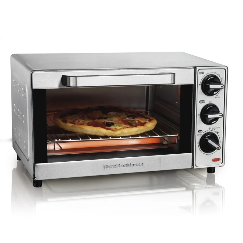 Forno tostapane a 4 fette Display digitale da 1100 W per cuocere il pane tostato 450 ° F Vassoio briciole rimovibile Elettrodomestico da cucina ad alta efficienza energetica