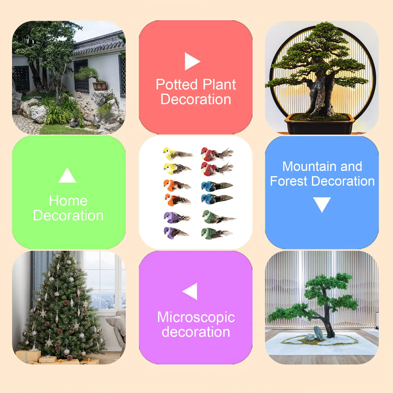 12 قطعة/المجموعة البسيطة حية الطيور الاصطناعية محاكاة ريشة رغوة الطيور شجرة ديكور مشبك صغير سبارو Craft بها بنفسك الحرفية حديقة المنزل الحلي