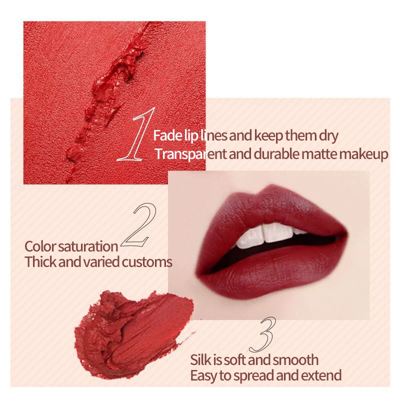 6 Colors Soft Mist Lip Mud Matte Lip Glaze Velvet Moisturizing Non-stick Cup Lasting Makeup Red Orange Waterproof Lipstick