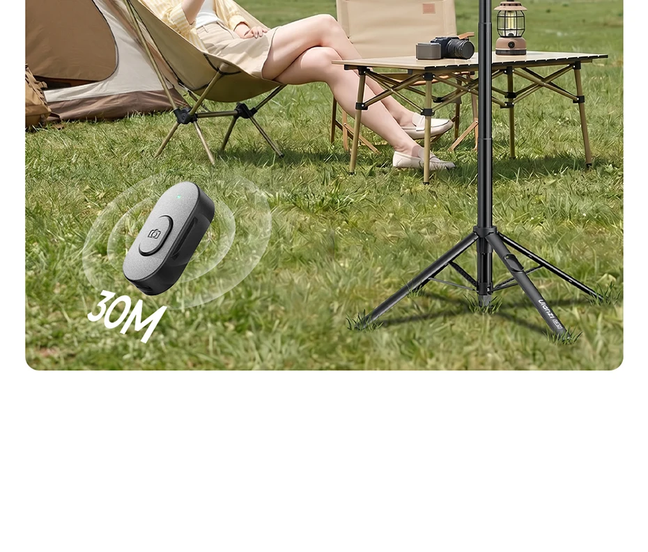 Ulanzi SK32 Auto-Open Selfie Stick Stativ (Handy-Klemm-Version) mit kabelloser Fernbedienung für Kamera, Handy, Selfie, Vlog, Fotografie – Detail 17