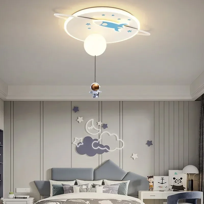 SANDYHA Modern Rocket Star Ceiling Light Kids Room Bedroom Decor Home Lamp Fun Design 2023 New