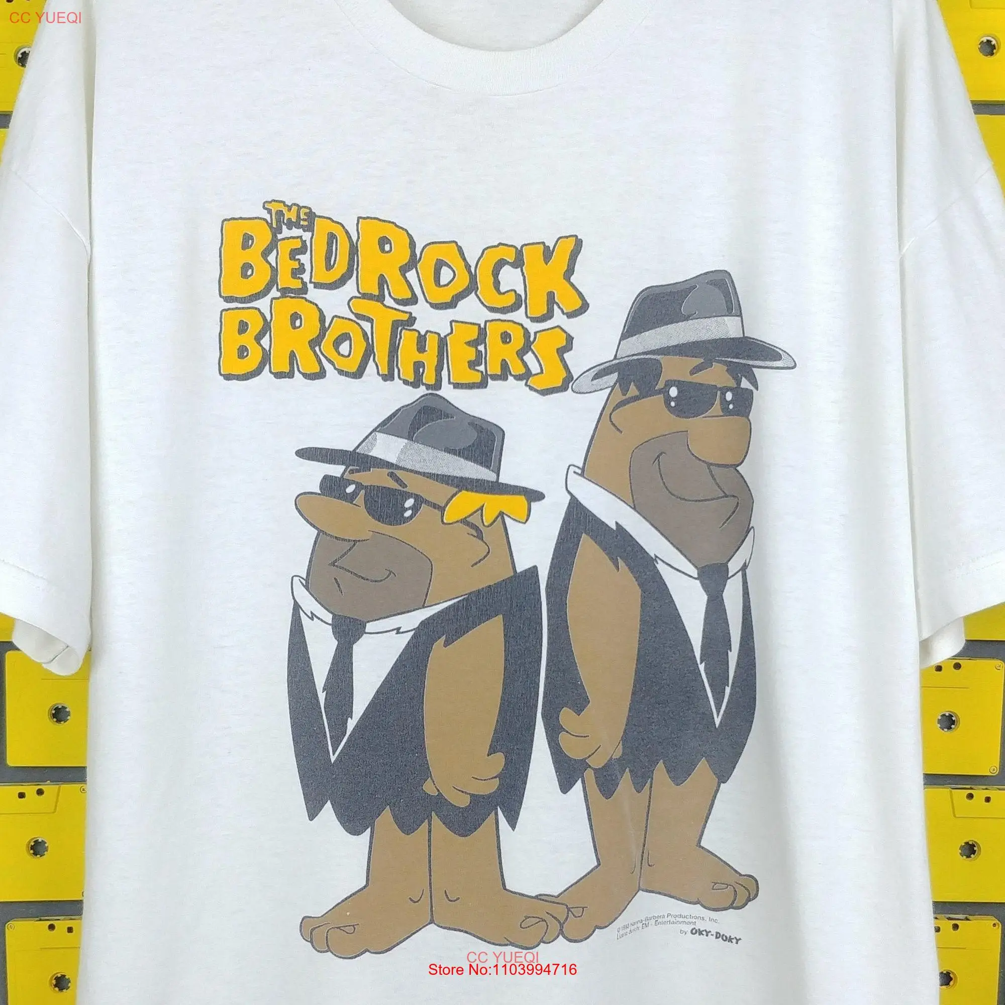 Vintage 1993 The Flinstones T Shirt Fred and Barney Bedrock Brothers Hanna Barbera Blues Cartoon Merch Size XL