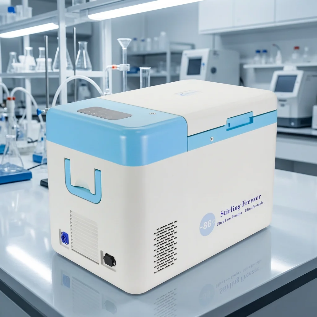 

Refport Portable Ultra Low Temperature (C) Vaccine Freezer With Stirling Cooling Helium Refrigerant & Low Noise