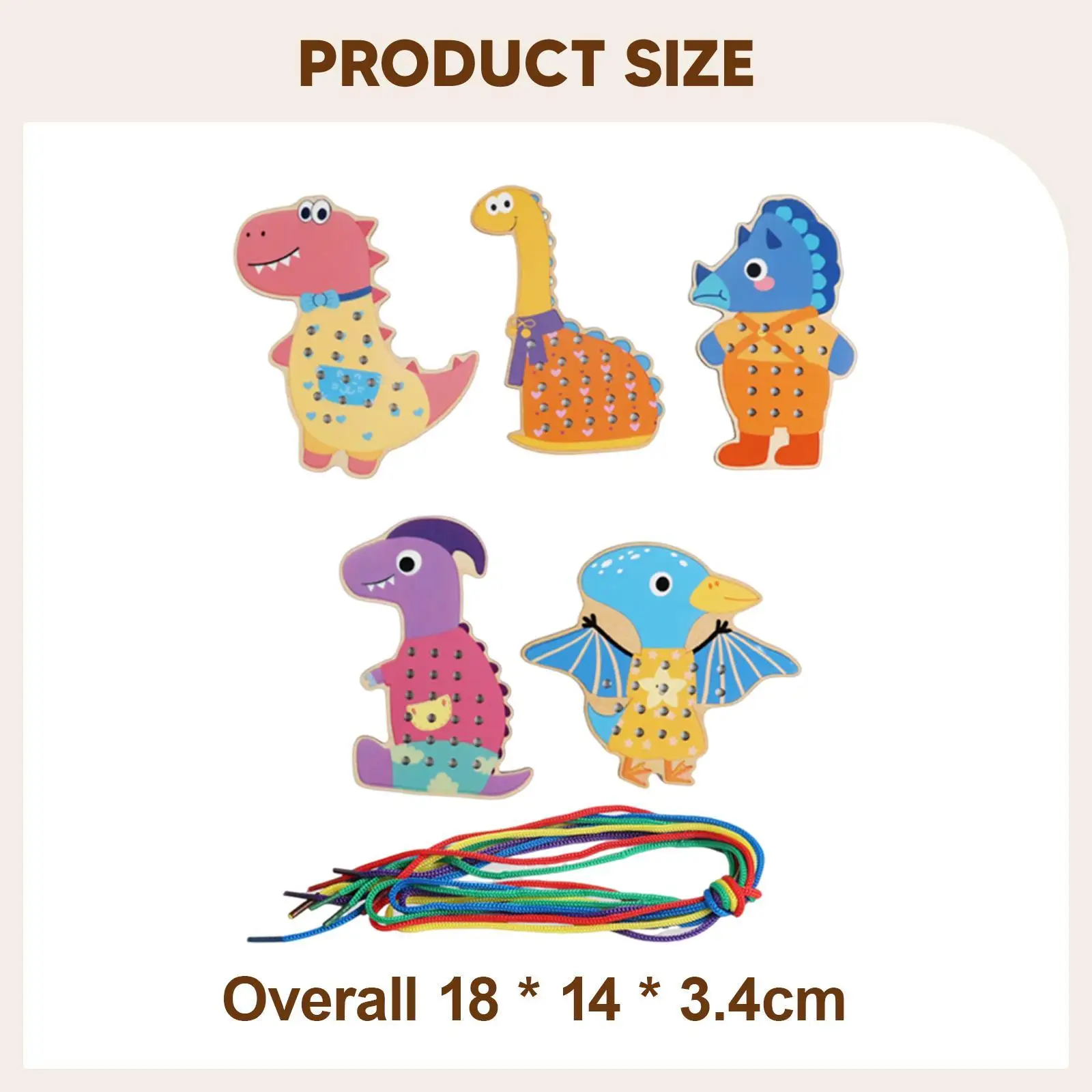 Zabawki do nawlekania dla dzieci i przedszkolaków, drewniane karty do szycia, zajęcia sznurowaniem.