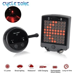 Bike Wireless Warning Tail Light USB Rechargeable Smart Wireless Remote Control Turn Signal Warning Brake Light Riding Equipment