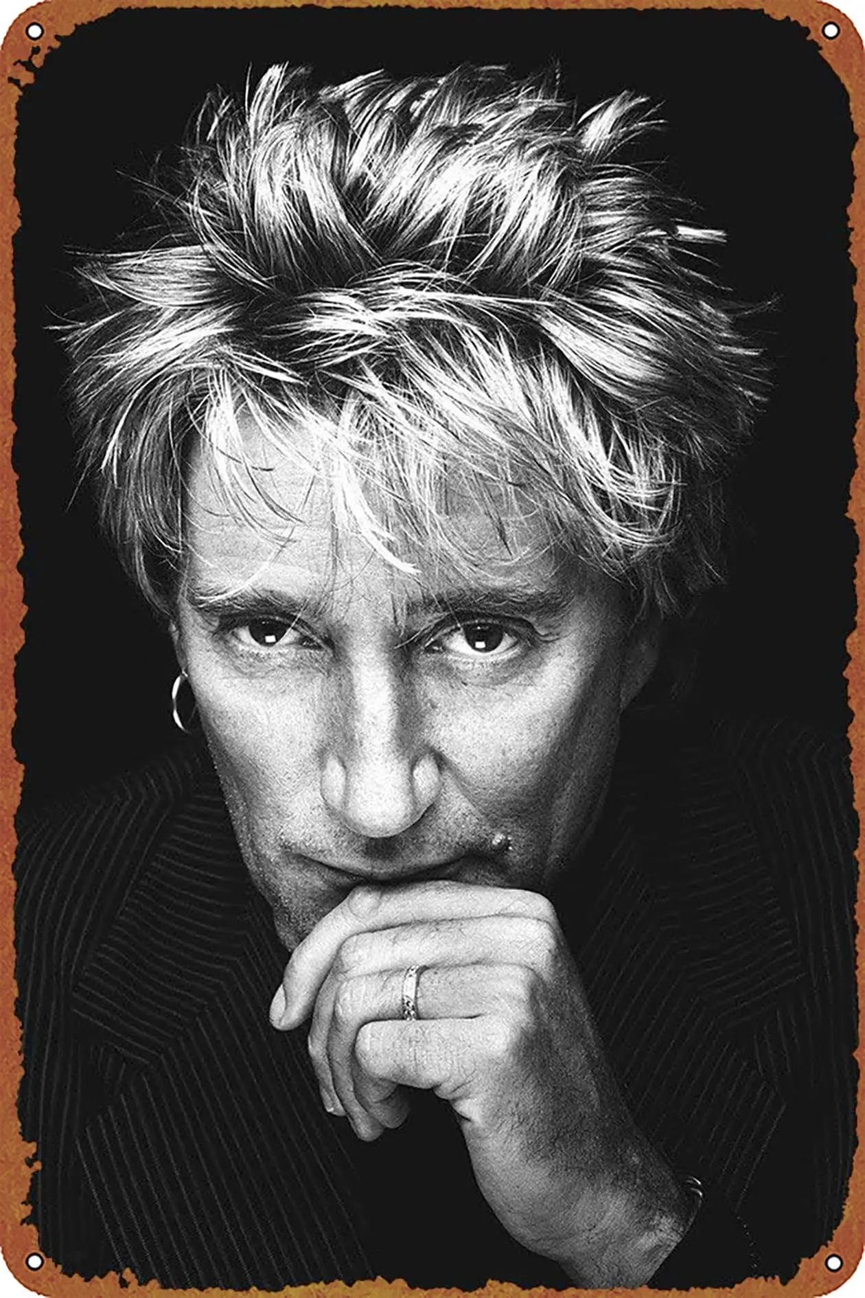 Rod Stewart Classic Rock Star Music Poster Metal Tin Sign Retro Wall Signs for Home Cafe Bar Pub Wall Decor 8x12 inch