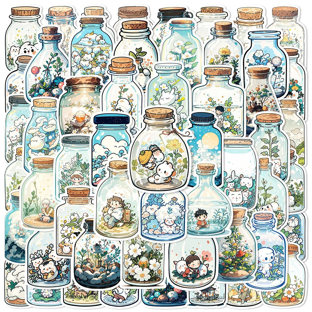 10/30/50pcs Anime INS Style Bottle World Cartoon Stickers Aesthetic Decals Laptop Scrapbook Phone Diary Stationery Sticker Toy