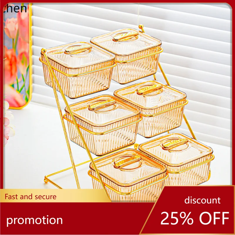 ZML multi-layer fruit tray for home use in the living room,  high-end snack, melon seeds, nuts, and dried fruit compartment box