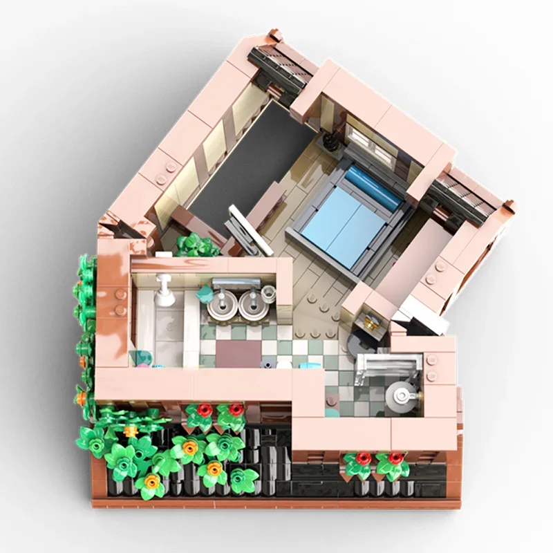 MOC Creative Street View Wine Shop and Old Pharmacy  Building Model Model Block Architecture Diy Education Assembly Toy Gift