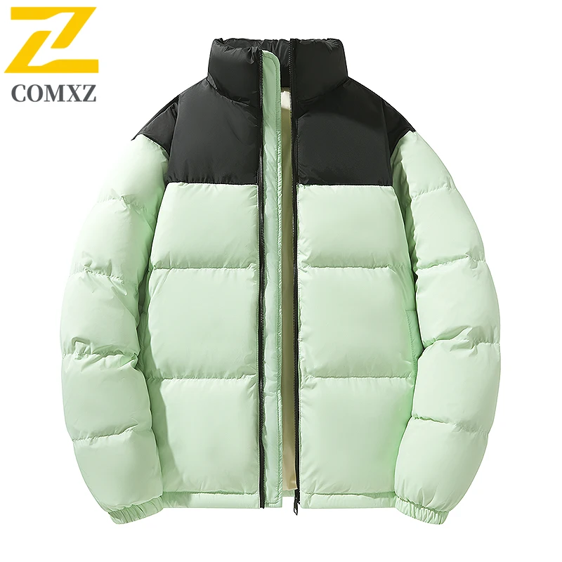 COMXZ 2025 New National 90 Duck Down Mens Thick Down Jacket Winter New Warm Cold Proof Color Block Coat Classic Down Jackets