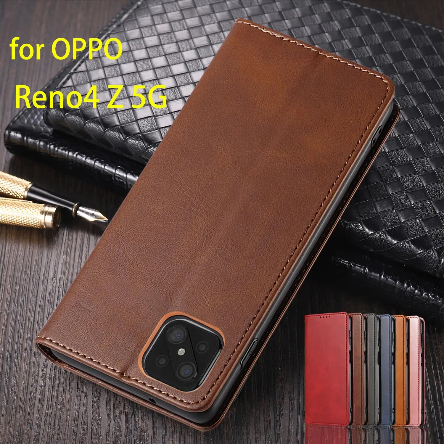 Magnetic Attraction Cover Leather Case for OPPO Reno 4Z 5G / OPPO Reno4 Z 5G Flip Case Card Holder Wallet Case Fundas Coque