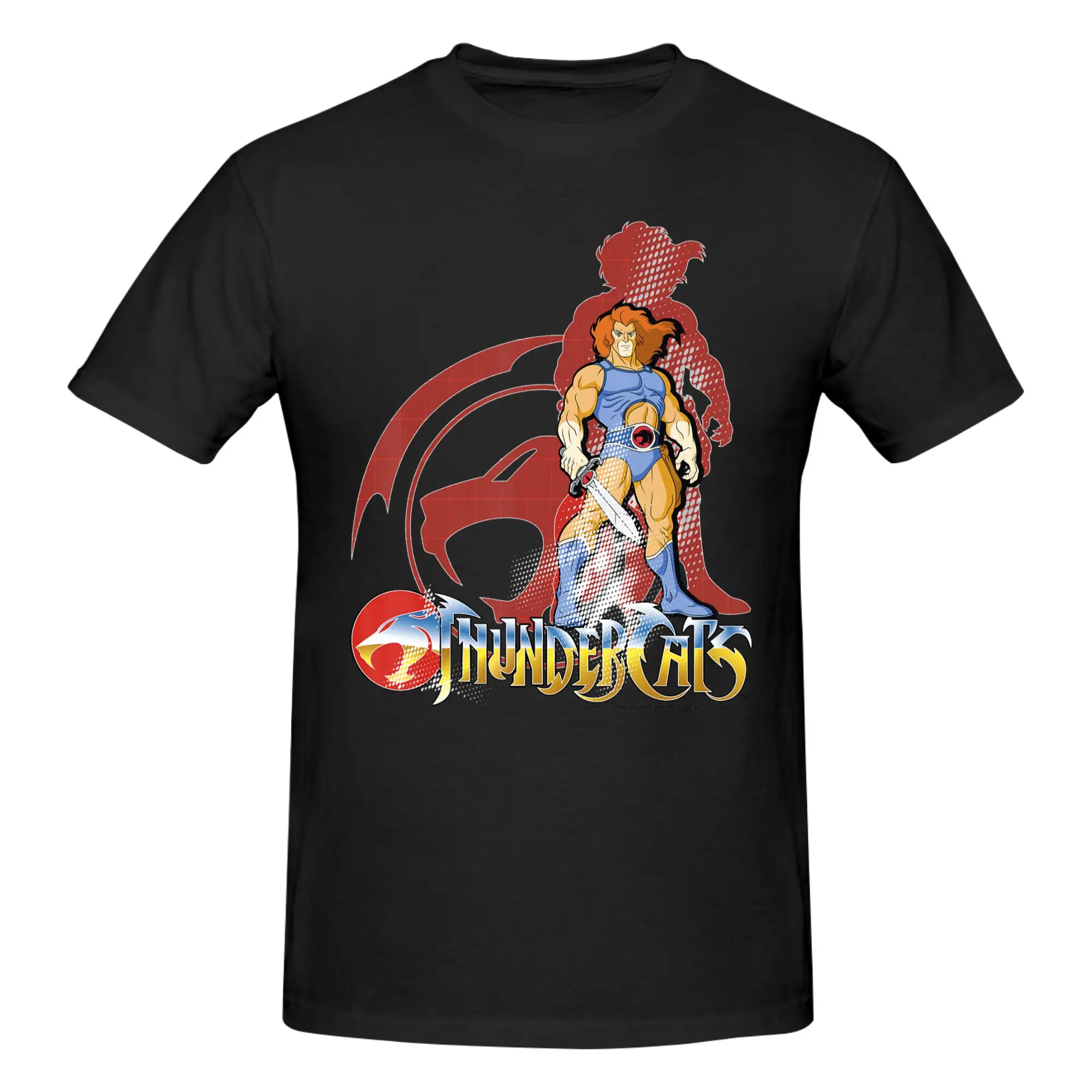 1 Piece Lion O Funny 100% Cotton T-Shirt Thunder-Cats 80s Vintage Cartoon Tees Tops For Men