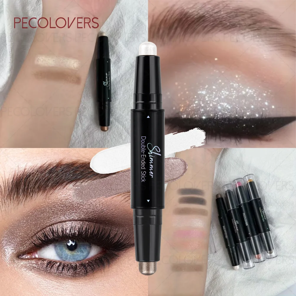 1 szt. Dwukolorowy cień do powiek w sztyfcie z perłowym brokatem - Jedwabisty, perłowy mat, idealny do tworzenia delikatnych makijaży, do codziennego użytku