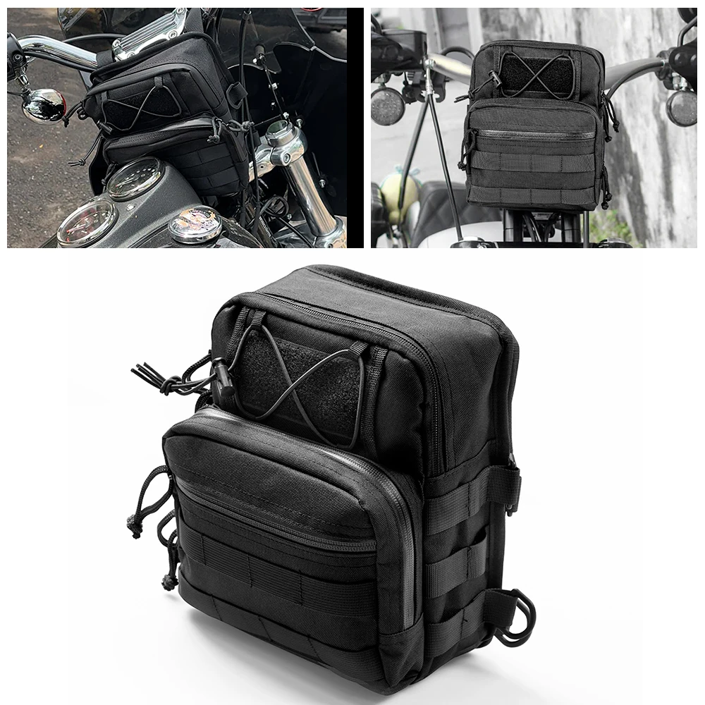 Universal Motorcycle Tool Front Handlebar Bag Storage Travel Handle Portable Club Bag For Harley Sportster Touring Softail Dyna