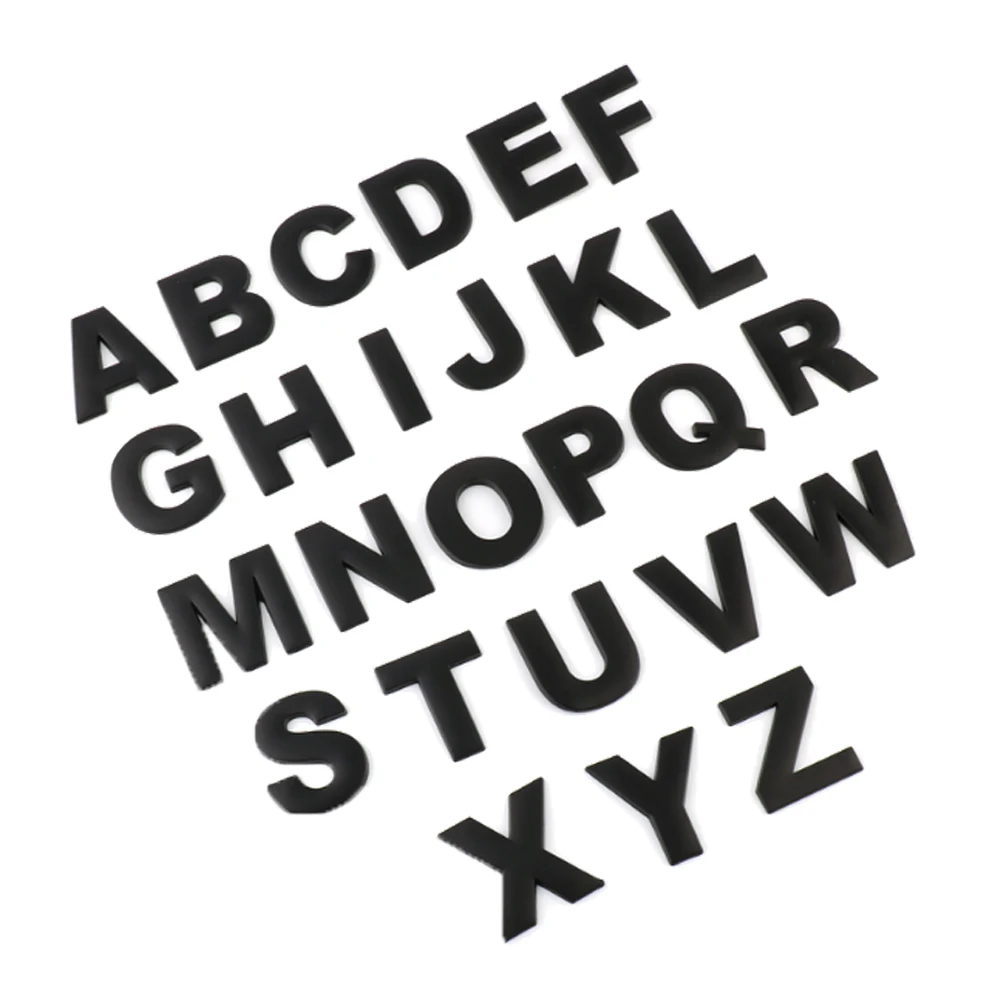 45MM Car Stickers 3D DIY Metallic Alphabet Sticker Emblem Letter Silver Badge Decoration For Cars Accesorios Auto Logo Styling