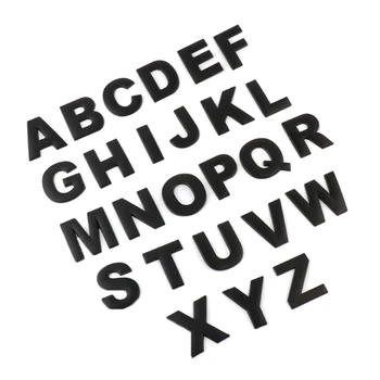 45MM Auto Aufkleber 3D DIY Metallic Alphabet Aufkleber Emblem Brief Silber Abzeichen Dekoration Für Autos Accesorios Auto Logo Styling