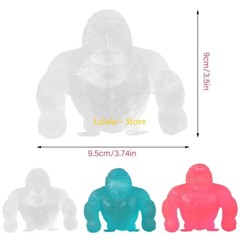 Y4QA Gorilles stress en silicone décompressant l'anxiété jouet ventilation réduisant le jouet pour les enfants gorilles