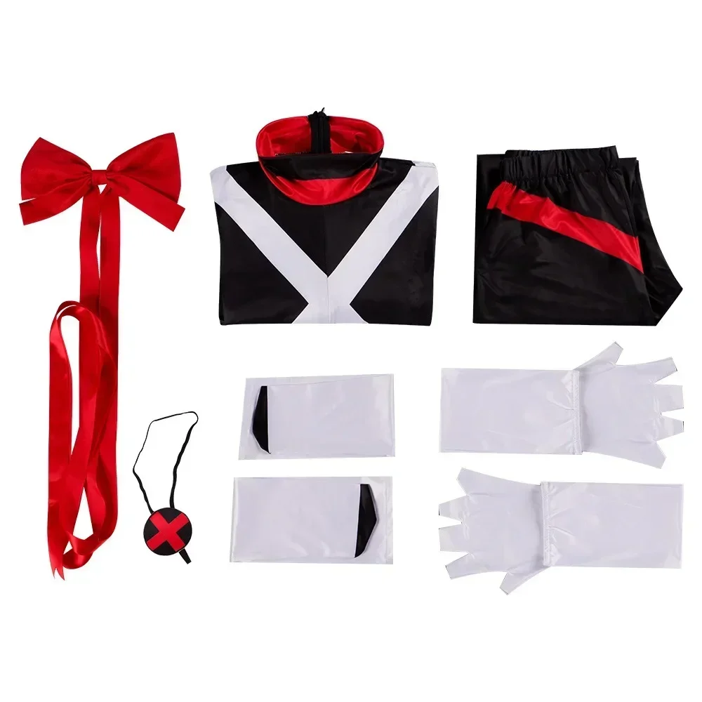 Anime Hazbin Vaggie 코스프레 의상 성인 여성 점프 슈트 블랙 바디 슈트 탑 바지 할로윈 의상 유니폼 성능