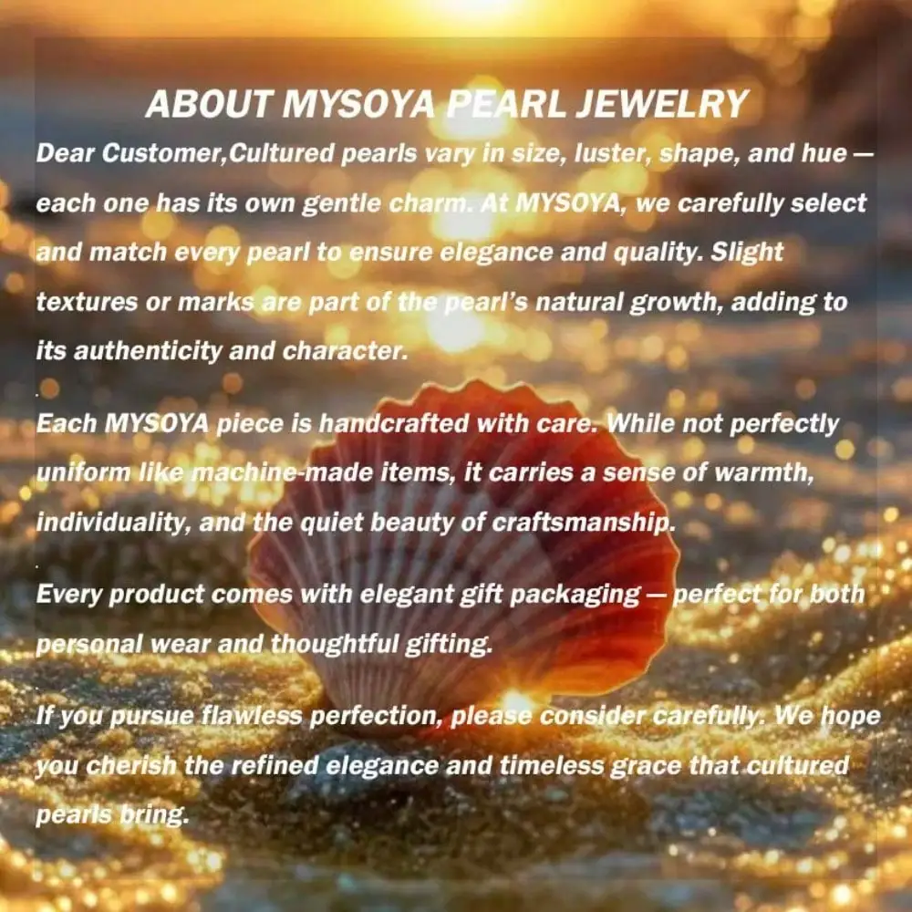 MYSOYA الأبيض الباروك اللؤلؤ قلادة 9-11 مللي متر اللؤلؤ هدية صندوق هدية لها/له مجوهرات الزفاف عيد الميلاد السنة الجديدة هدية عيد ميلاد