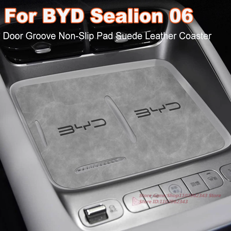 

For BYD Sealion 06 DM-i Anti-Slip Cup Mat Suede Leather Coaster Non-Slip Pad Car Interior Door Groove Accessory