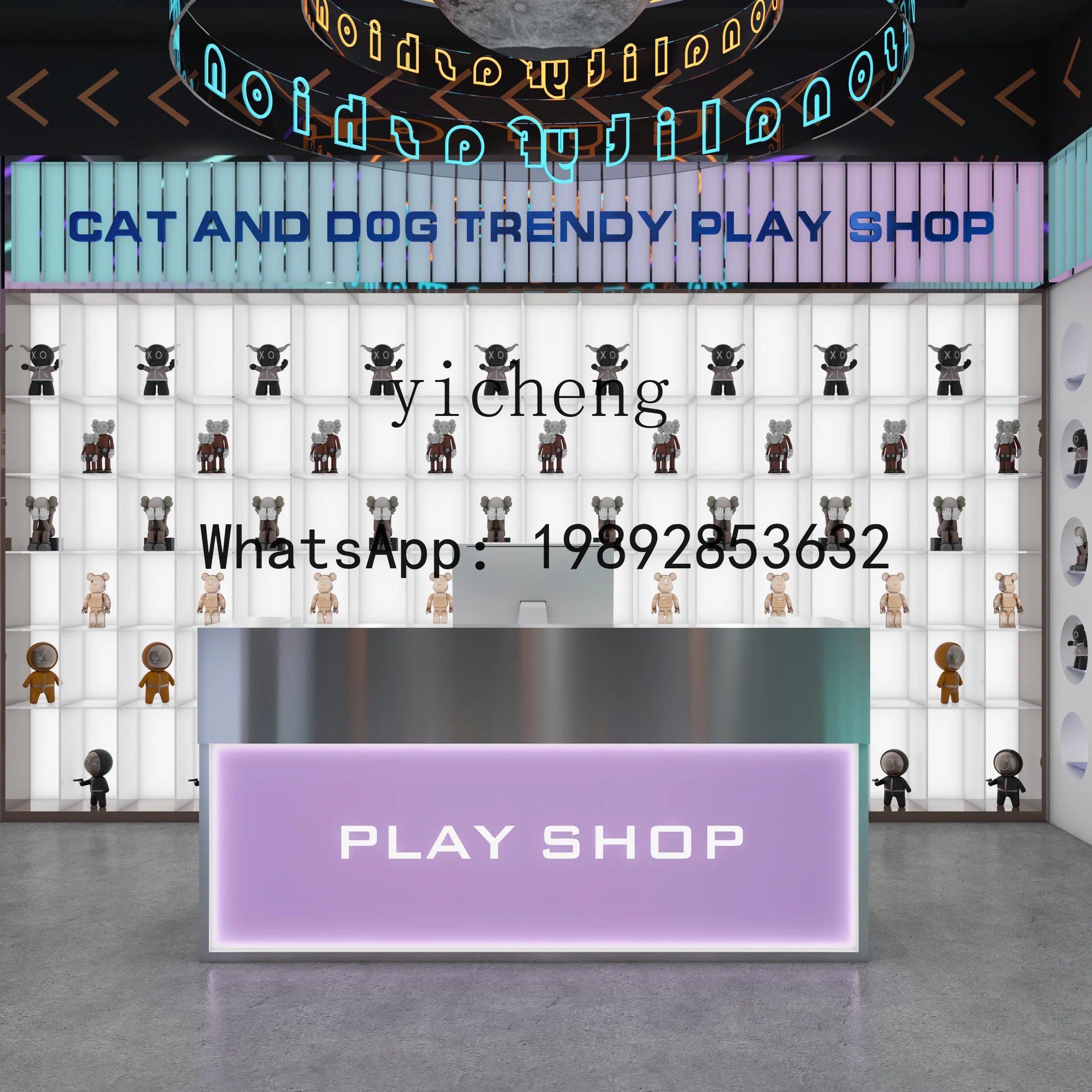 

X4 light luxury small stainless steel front desk clothing store acrylic light box checkout page