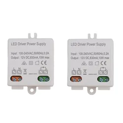 2pcs LED Electronic Transformer 100-240V AC To 12V DC 10W LED Driver Power Supply For LED Light Strips Doorbells LED Indicators
