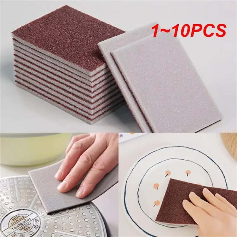 1~10PCS Sponge Eraser Descaling Emery Cleaning Brush Silicon Carbide Descaling Cleaning Brush Stove Top Pot Kitchen Tool