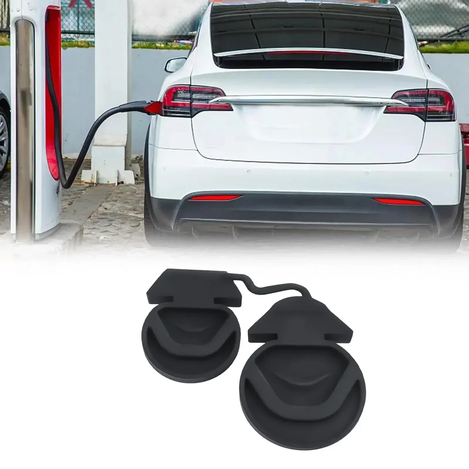 Waterproof Charging Port Cover For Tesla Model 3/Y Accessories 21-24 Silicone Charger Plug Protector Rainproof Pad