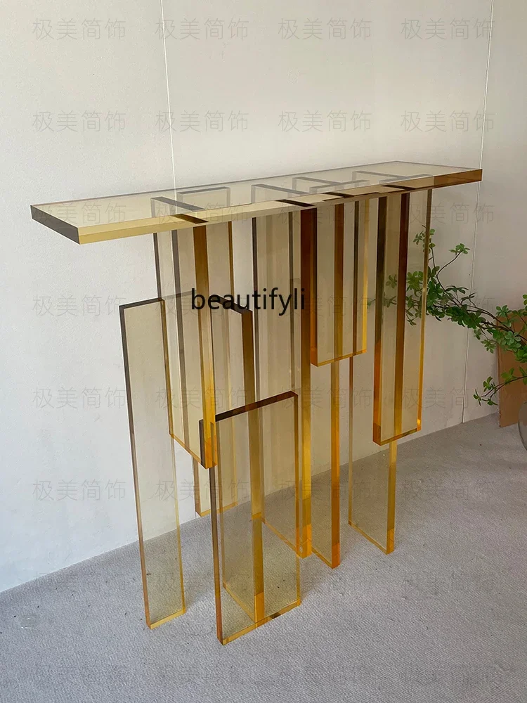 Designer Model Modern Minimalist Home Console Minimalist Light Luxury Household Gradient Color Transparent Acrylic Long Table