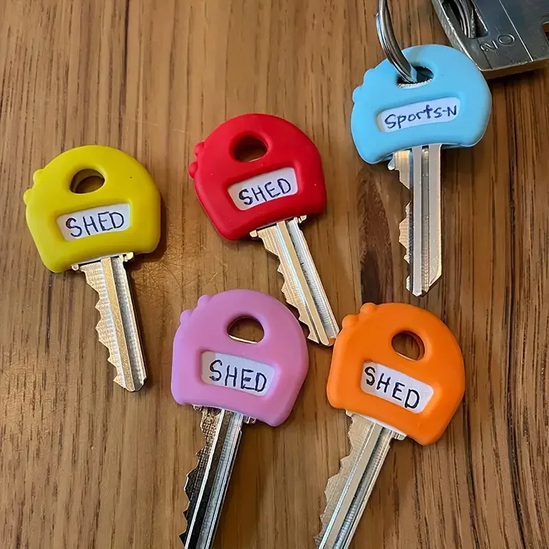 Silicone Key Covers Set Durable Key Caps Color Coded Key Identifiers for Easy Organizing Suitable for Home and Office Use