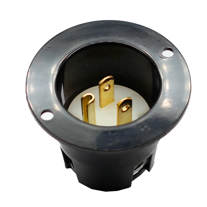 

Водонепроницаемый промышленный класс NEMA 5-15 фланцевый впускной отверстие 15 А 125 Вольт 3-контактный штекер фланцевый впускной отверстие с крышкой