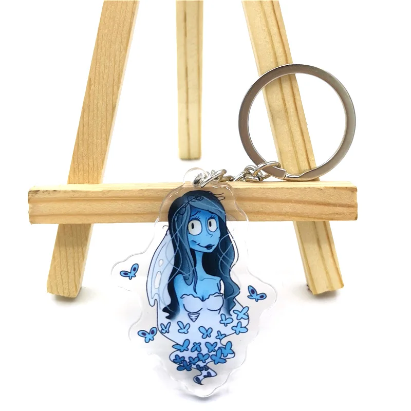 Corpse Bride Acrylic key pendant cute cartoon animal girl key chain bag decorative pendant small gift car key chain Girl