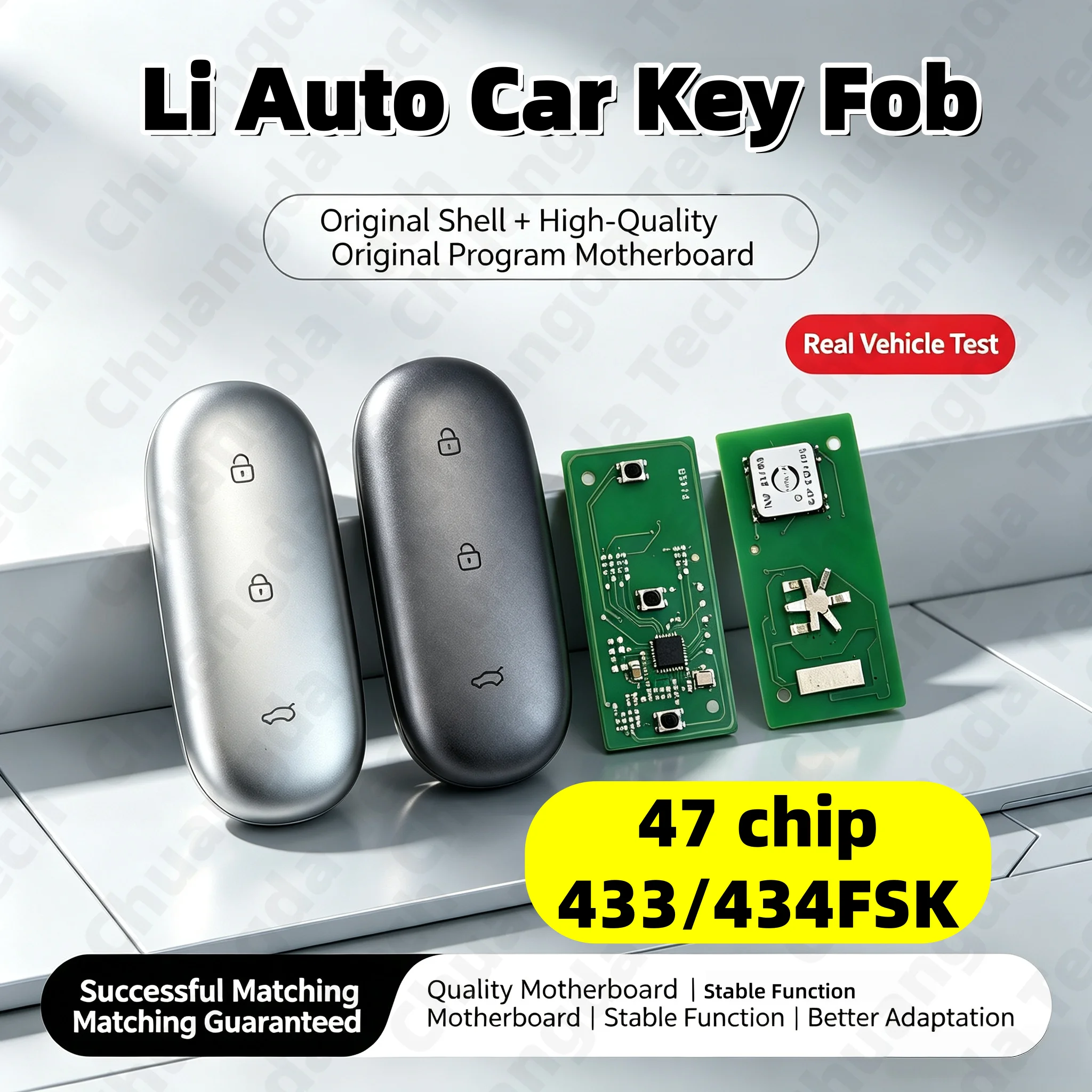 Suitable for Li Auto L6 L7 L8 L9 Smart Key Remote Control 47 Chip 434/433Fsk Compatible with Nxp-Killer N0.60 Adapter