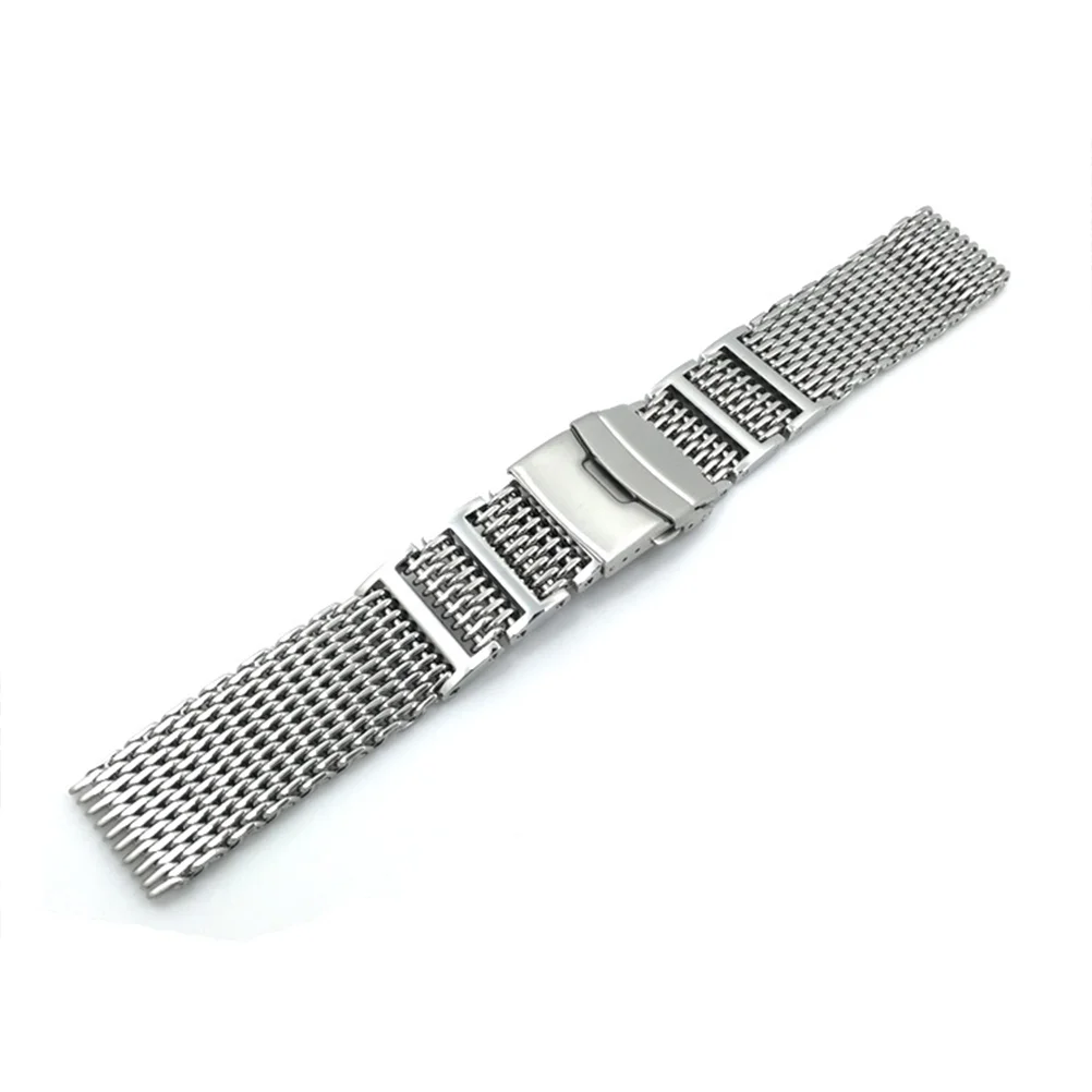 22 Mm Shark Mesh Watch Band Wrist Bracelet Daily Wearing Strap Adaptable Length