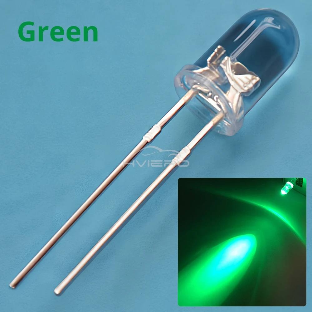 100Pcs F5 5mm Round White Red Blue Warm Pink UV Water Clear Led Super Bright Ligte Emitting Diodes 6000-6500k Lamp Beads Bulb