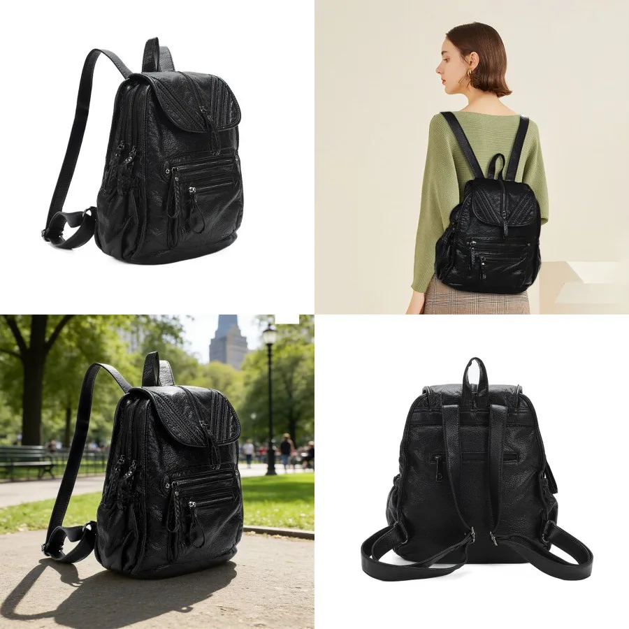 

【New style】Women's schoolbag large capacity 2026 new style Korean trend soft leather schoolbag all-matching fashionable casual