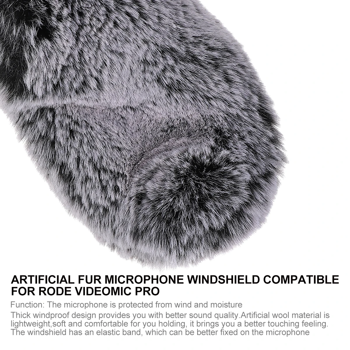 

1pc Artificial Wool Microphone Wind Muff For Videomic Pro/Pro+ Thick Windproof Design Black Lightweight Comfortable