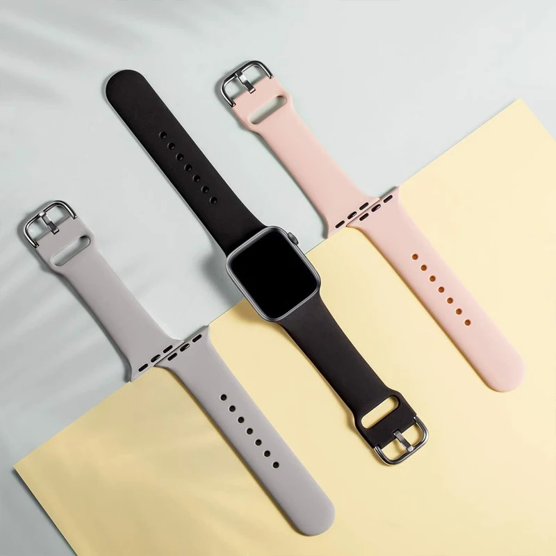 애플워치 밴드 스트랩 44mm 45mm 49mm 42mm 41mm 40mm 액세서리 실리콘 팔찌 iWatch 시리즈 8 9 울트라 SE 6 7 5 4 호환