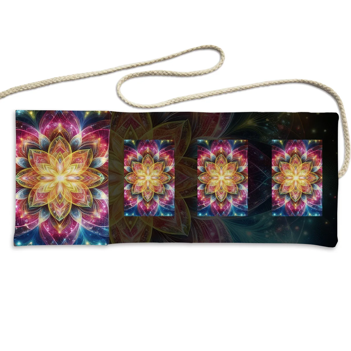 Bunte florale Sternenhimmel-Wickeltasche, robuster Stoff, Tarot-Aufbewahrungstasche, Hexerei, Astrologie, Wahrsagerei, Tarot-Tischdecke, Dekor