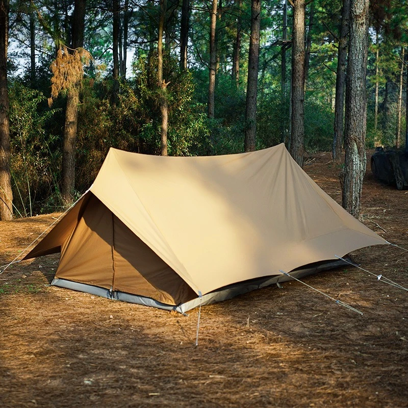 

Outdoor camping cotton double peak tent, thickened rainproof villa large camping tent