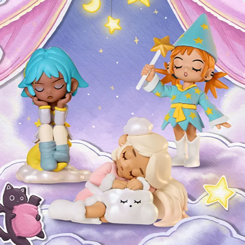 POP MART Lil Peach Riot SLEEPOVER Series Blind Box Toys Kawaii Anime Action Figure Surprise Mystery Box Dolls Girls Gift