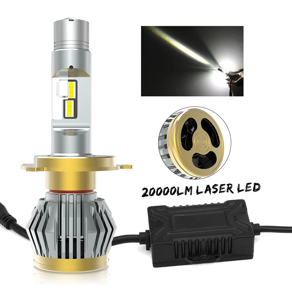 

New Laser LED 200w 630 meter Canbus 20000 Lumen 6500k luces focos H7 LED h4 ,9005 9006 H4 H7 H11 Car led headlight