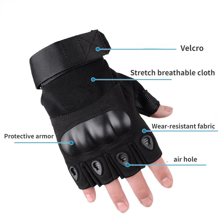 Tactical Gloves Men Women Half-finger Non-slip Wear-resistant Suitable Cycling Gym Sports Missing Finger Outdoor Fishing Gloves