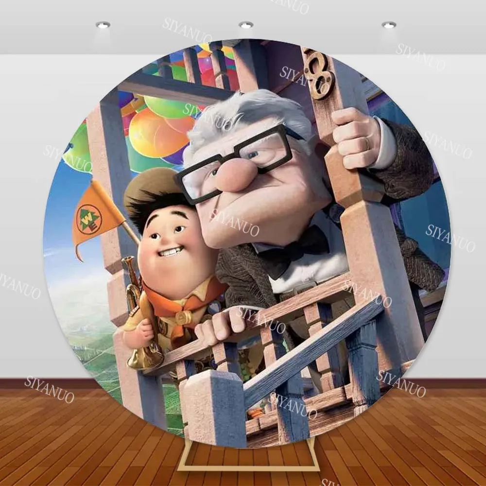 The Up Round Backdrop Kids Birthday Party Photo Background Baby Shower Photo Party Cartoon Photography Backdrop