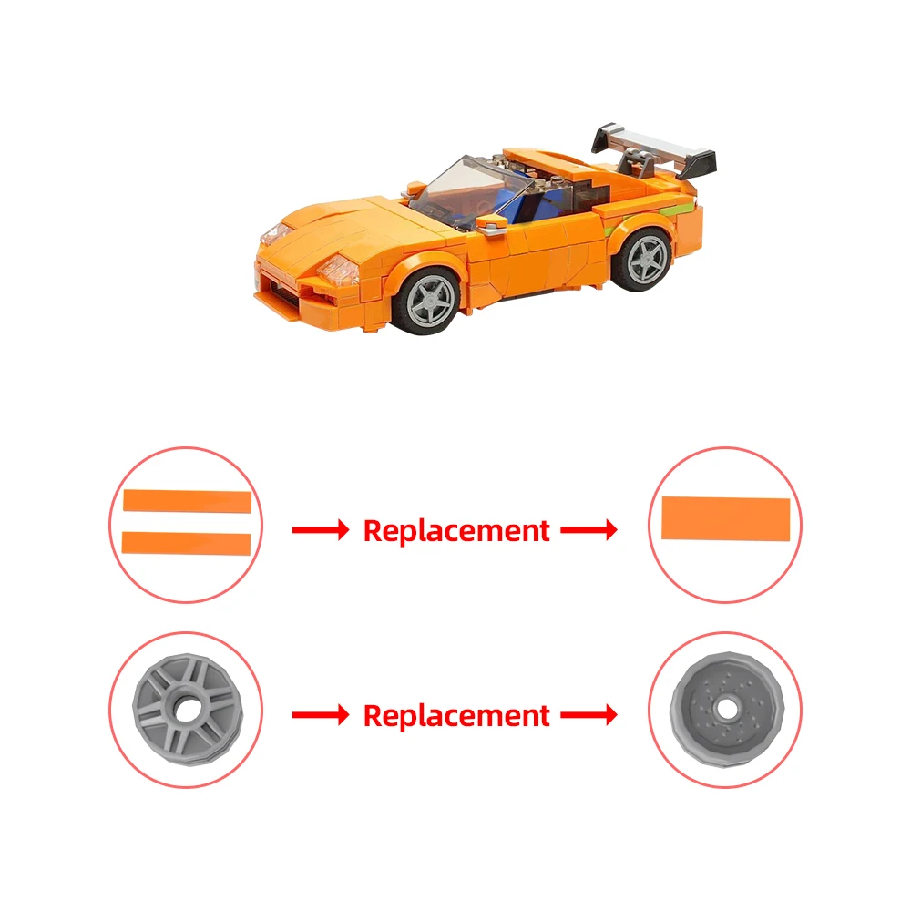 MOC Speed Champions Supra Hornet Car Building Blocks Model Technique Racing Sports Car MOC Supercar Vehicle Set Bricks Toys